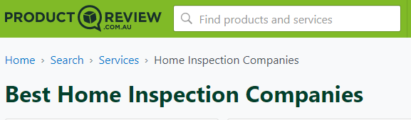 Product Review website banner stating 'Best Inspection Home Companies 2020'